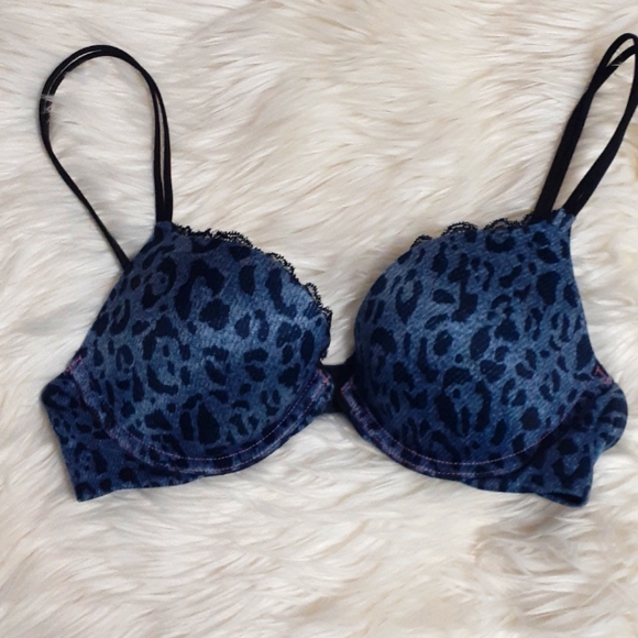 Victoria's Secret Other - Victoria's Secret Very Sexy Blue Leopard Push Up Bra 34B